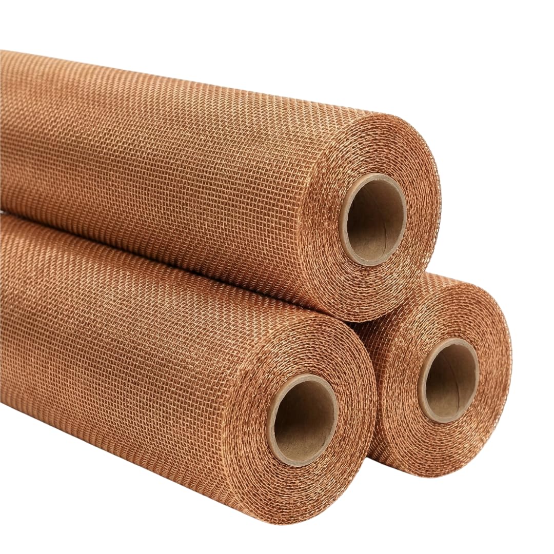 Brite Bronze Copper Screen Mesh Roll – 30 in x 100 ft – 90% Copper Mesh Wire Insect Screen for Window, Porch, Patio, Balcony, Door - DIY Screening and