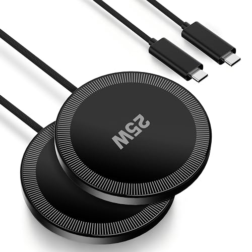 25W Magnetic Wireless Charger for iPhone: Fast Charging Mag Pad for Apple iPhone 17 17e 16 15 14 Pro Max Google Pixel 10 - Slim Compact for Desk Bedside Travel - Black