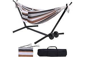 Portable Patio Hammock with Adjustable Stand and Wheels