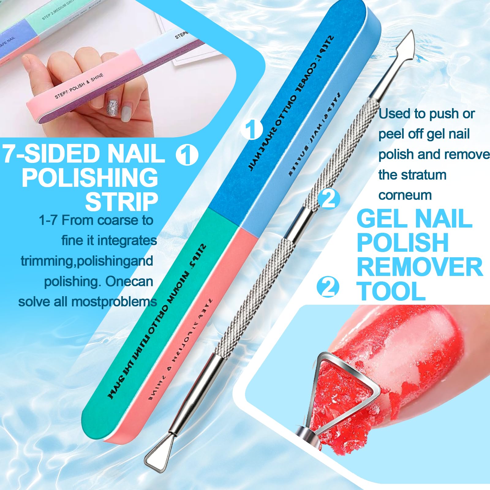 Dissolvant Vernis Semi Permanen Kit,Dissolvant-Vernis à Ongle en Gel,Gel Nail Polish Remover Inclus Lime à Ongles,Grattoirs pour Vernis à Ongles,Enlever Facile Et Rapide De L'ongle En Gel,15ML