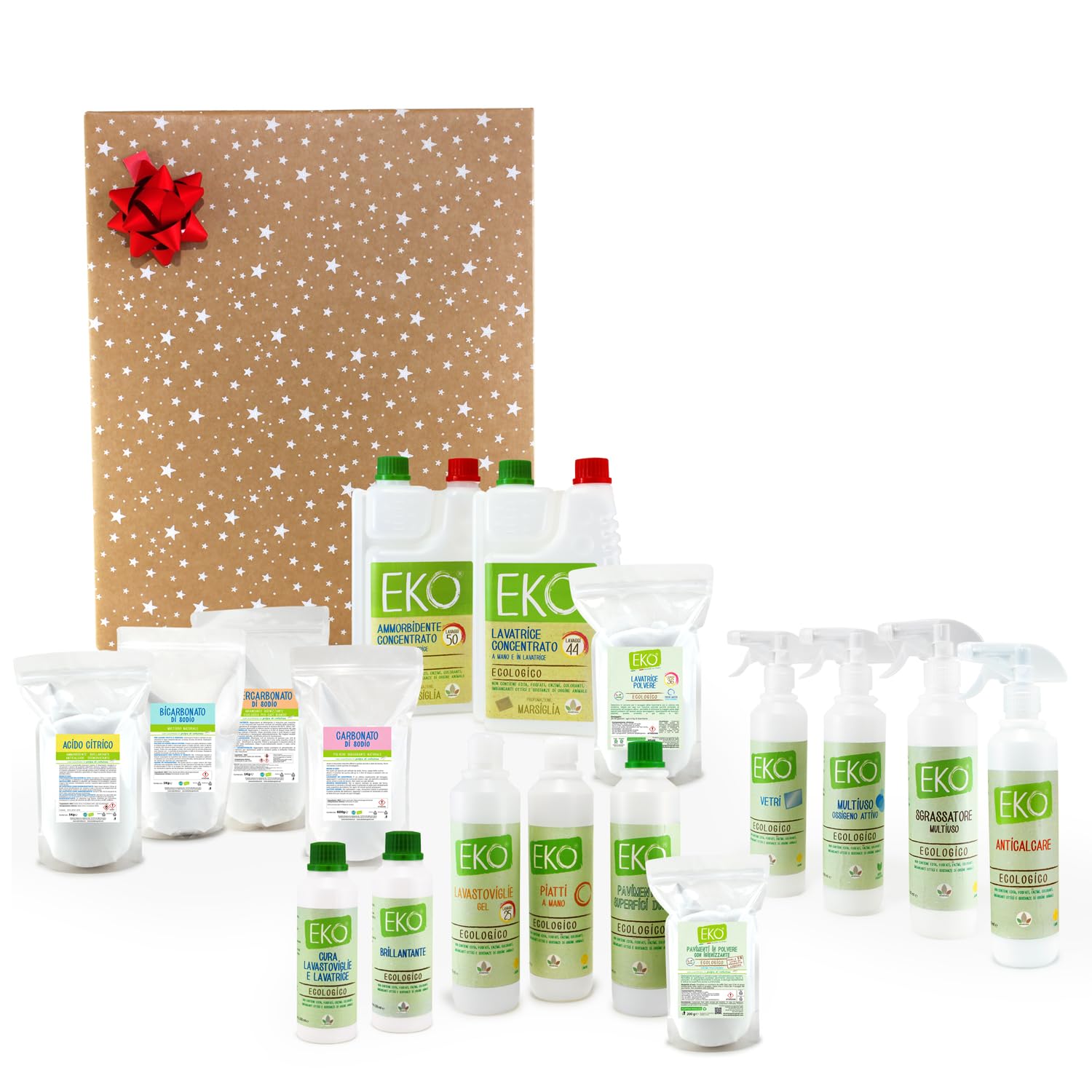 EKO Detersivi Ecologici per la Pulizia della Casa, Idea Regalo Natale - Eko Box Completo (Bucato Marsiglia)