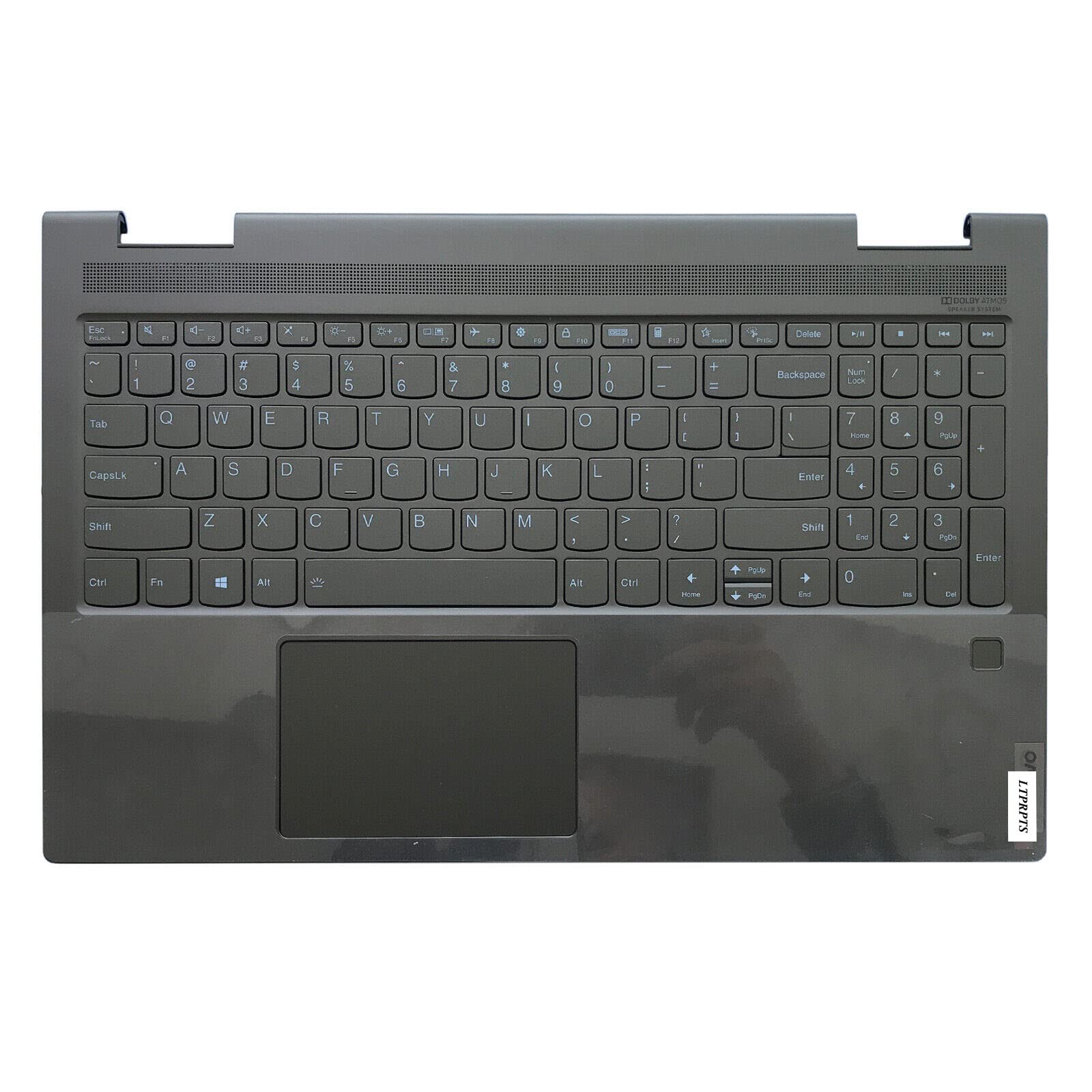 LTPRPTS Replacement Laptop Upper Case Palmrest Backlit-Keyboard Touchpad Assembly Part for Lenovo Yoga 7-15ITL5 5CB1A22456 Dark Green