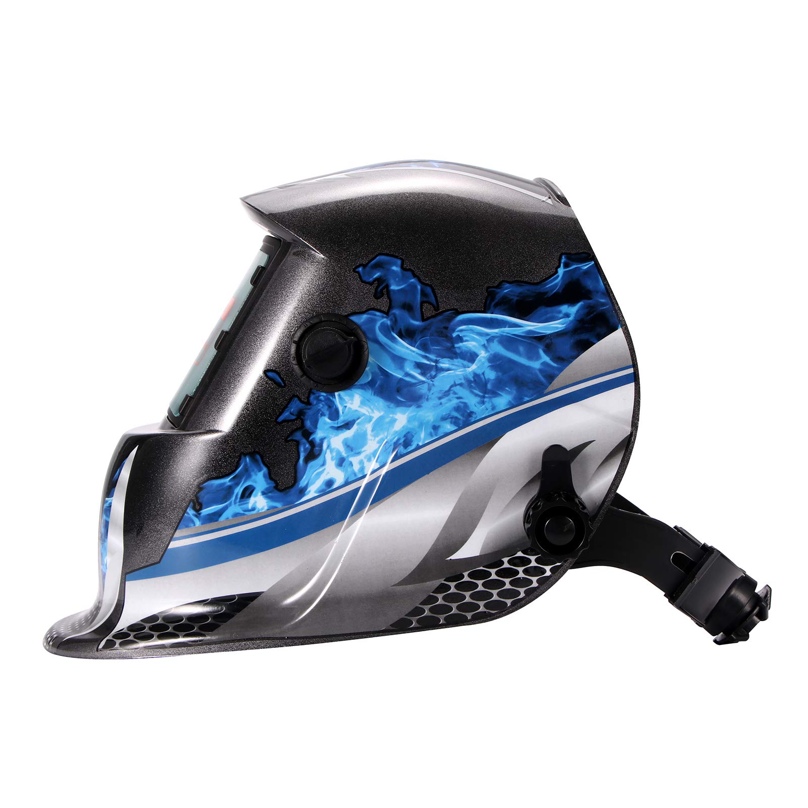 DEECOZY Maschera per Saldatura, Maschera per Saldatura Oscurante Automatica Maschera Regolabile Casco per Saldatura Solare a Grande Schermo Maschera True Color (Nero)