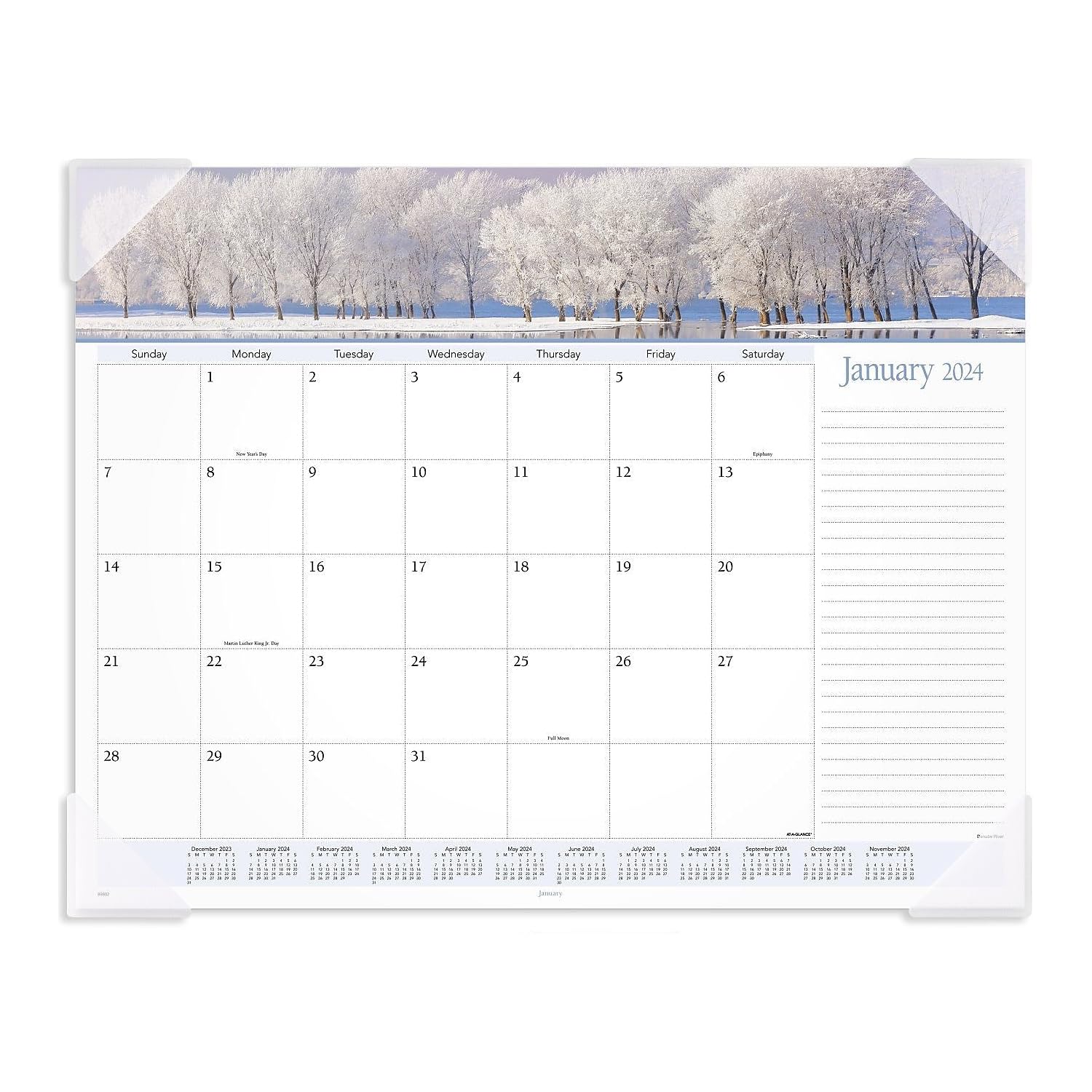 2024 AT-A-GLANCE® Monatlicher Schreibtischunterlage mit Panorama-Landschaft, 54,5 x 43,2 cm, Januar bis Dezember 2024, 89802