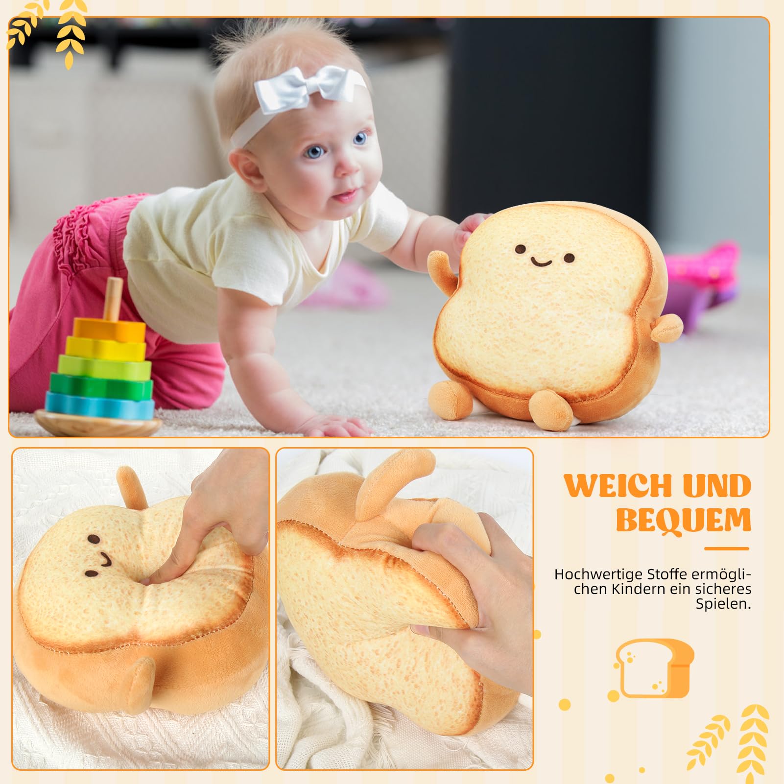 CHENGLI Toastbrot Plüschtier - Lustiges Kuscheltier Für Kinder