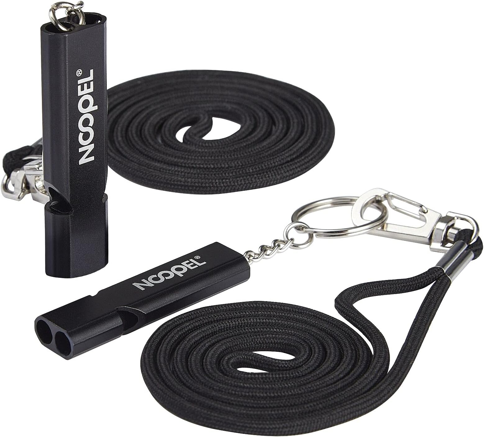 Noopel Emergency Whistles Lifeguard Safety Whistle with Lanyard and Keychain for Outdoor Camping Hiking Boating Backpacking Fishing Kayak Kids Rescue Signaling Loud Survival Whistle
