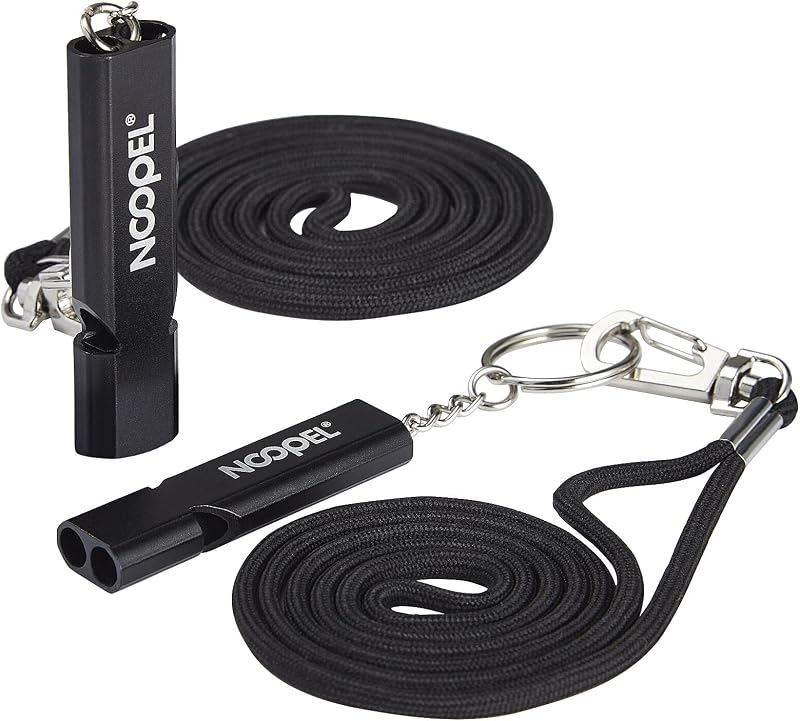 Emergency Whistles Lifeguard Safety Whistle with Lanyard and Keychain for Outdoor Camping Hiking Boating Backpacking Fishing Kayak Kids Rescue Signaling Loud Survival Whistle