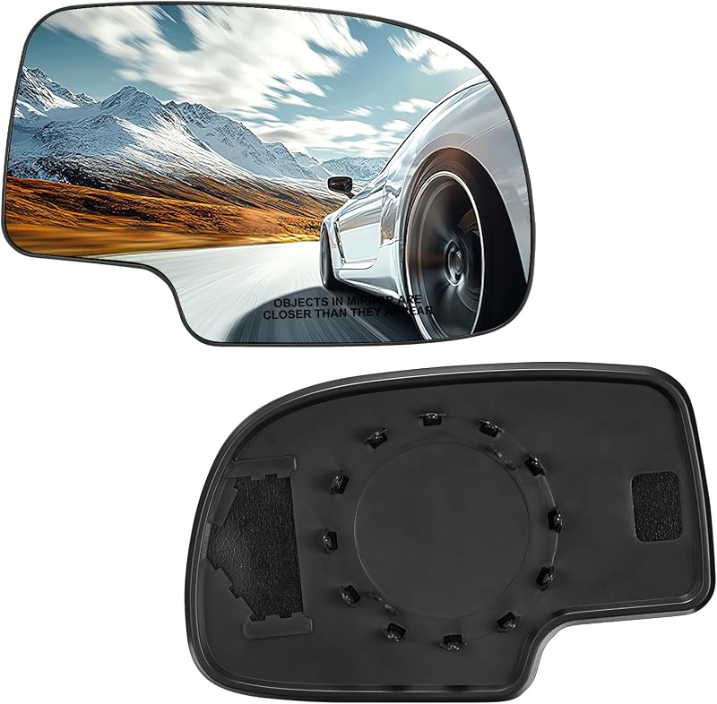 Vidro de espelho retrovisor externo convexo direito SYKRSS para Silverado, Sierra e SUVs GM – 1 unidade