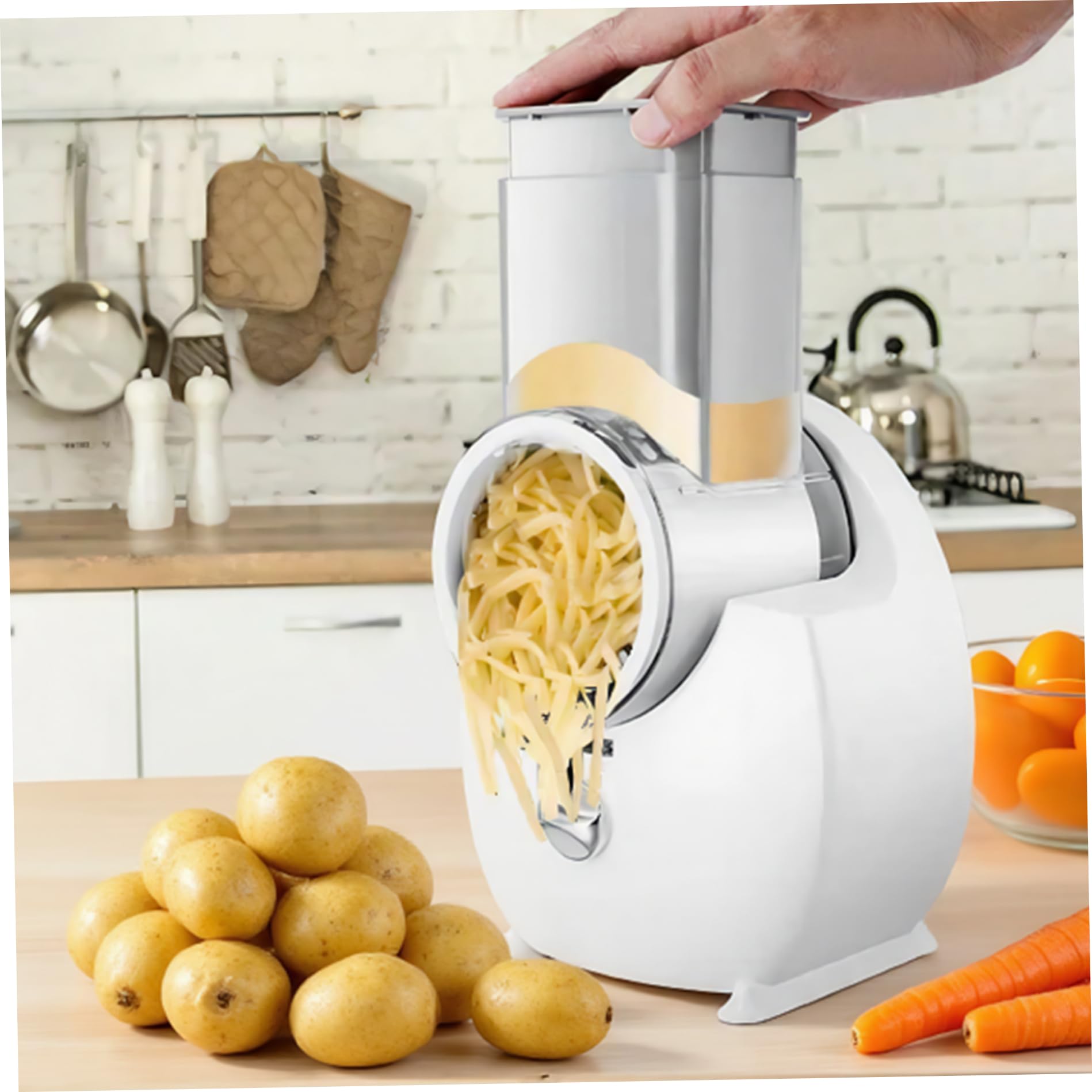 Grattugia elettrica per Formaggio grattugia Automatica Staccabile con 3 Lame di Forme Diverse Ricaricabile Tramite USB per Frutta Verdura elettrica, Automatica