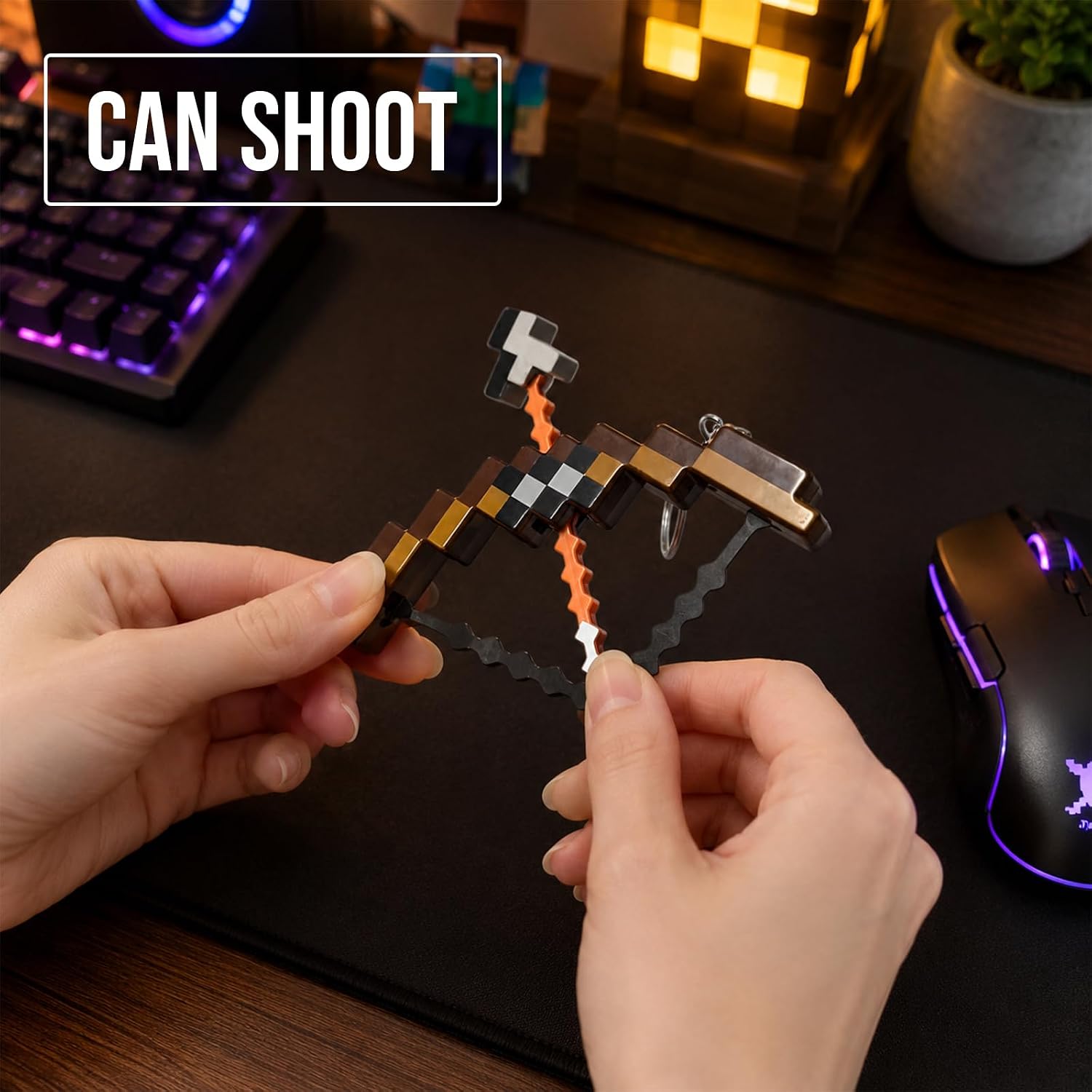 Pixel Mini Bow and Arrow Keychain