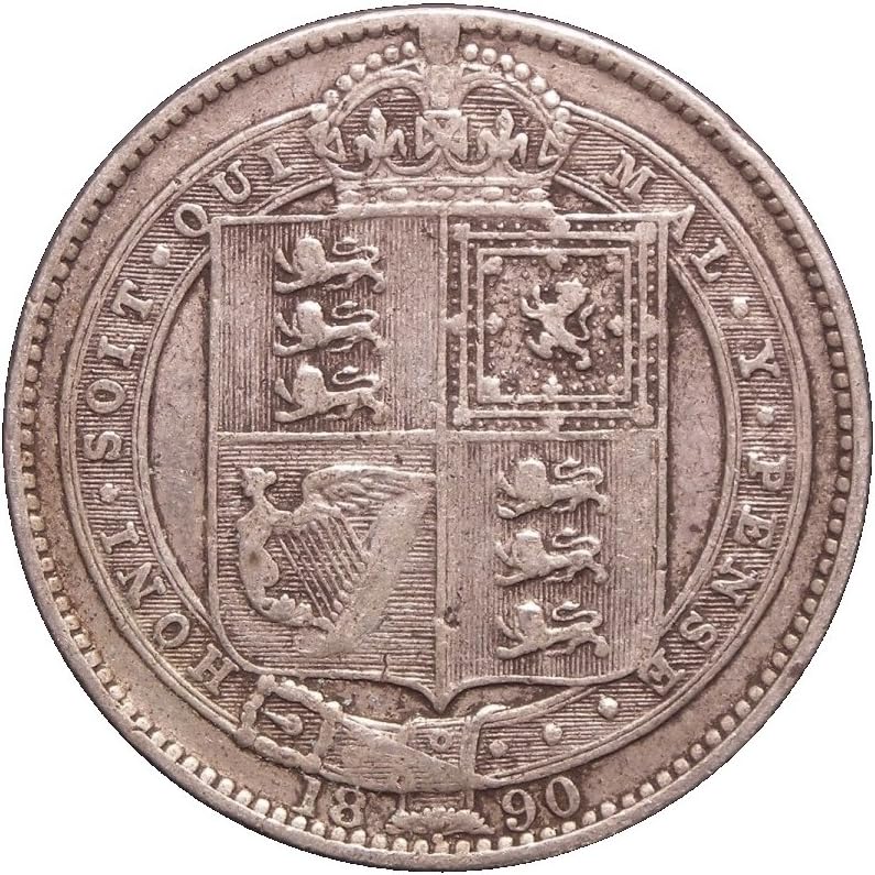 19th Century Great Britain Silver Shilling Coin - Queen Victoria