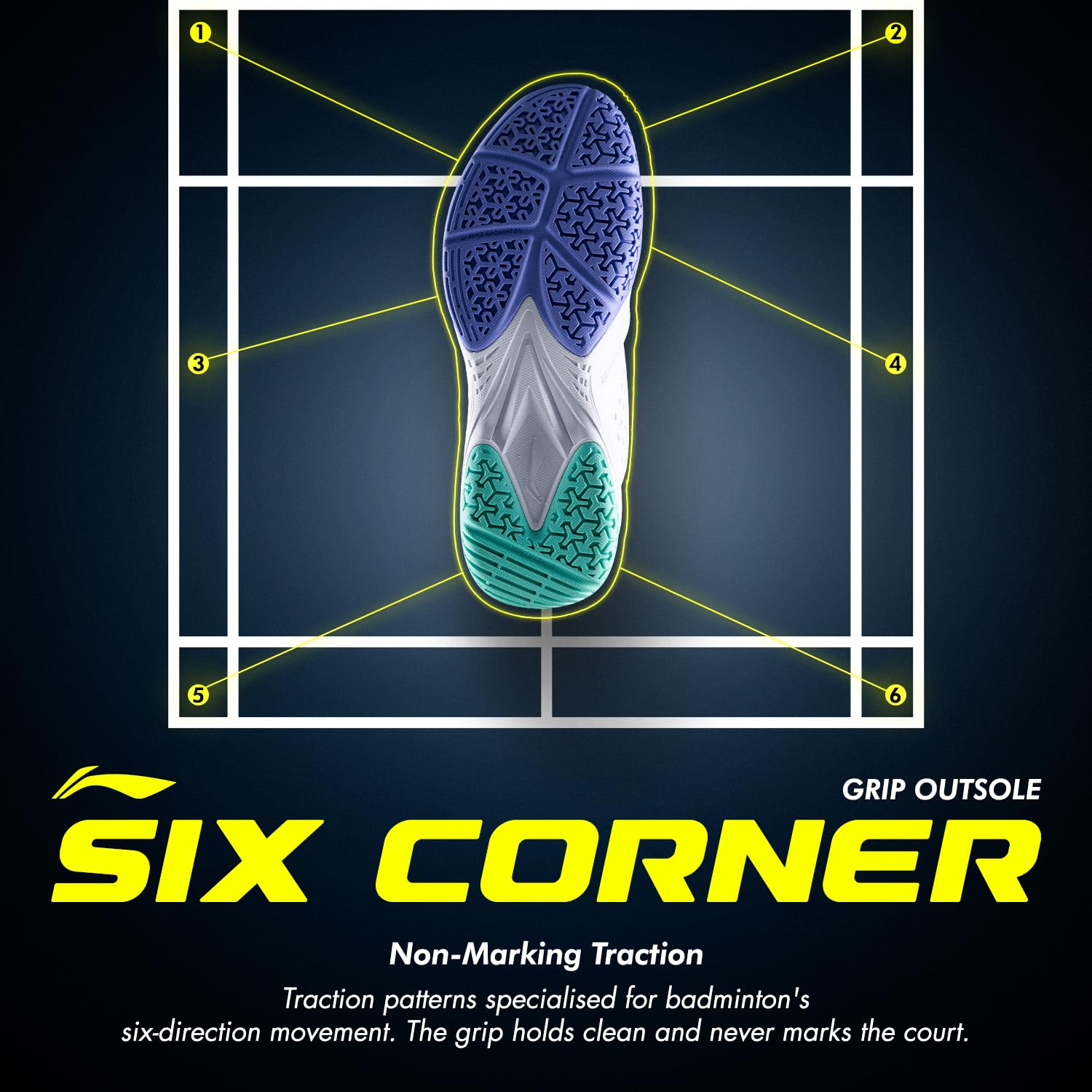 Li-Ning All Round Non Marking Badminton Shoes | All Indoor Sports | Lightweight, Breathable, Grippy & Durable | High Rebound Cushioning | Stable Heel Support (White ; 6 UK) 4