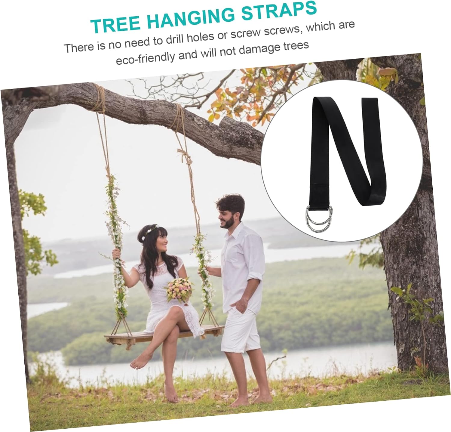 1Set Encrypted Hammock Straps Tree Swing Hanging Wraps Durable and Strong for Outdoor Use