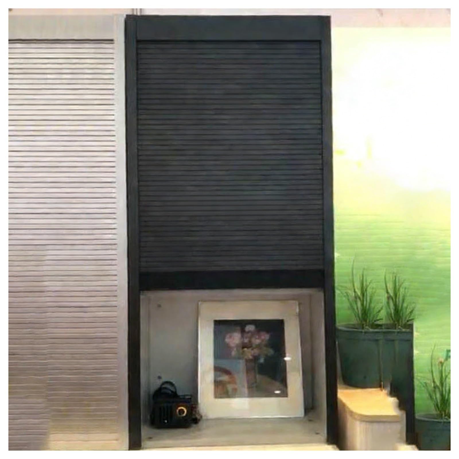 Porte de grange coulissante rétractable pliante en bois avec rail pour placard