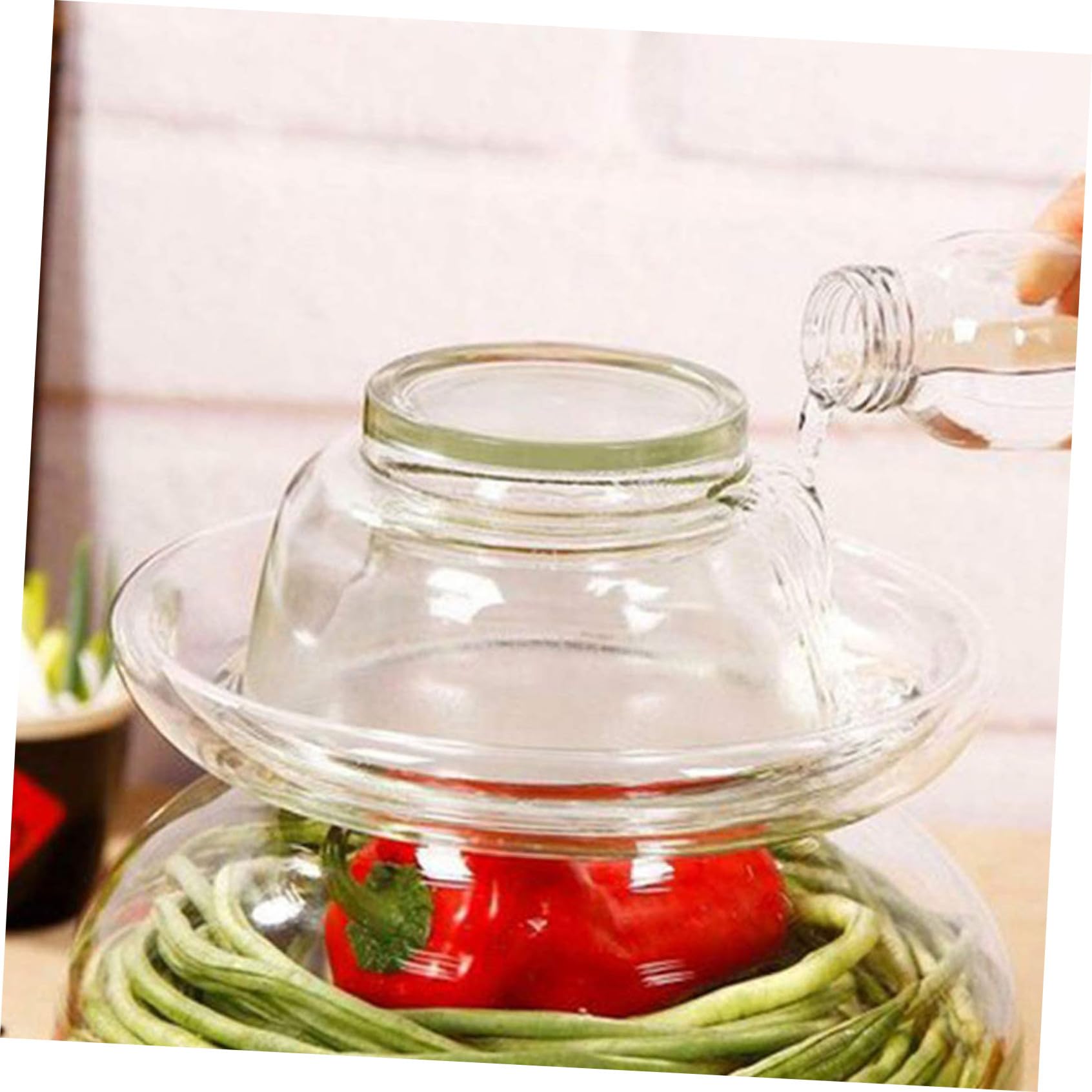 Mipcase Tarro De Cristal Para Encurtidos De Cocina 2.5 Kg Transparente Vidrio Sin Plomo Boca Ancha Sellado Tradicional Para Conservación Casera De Alimentos