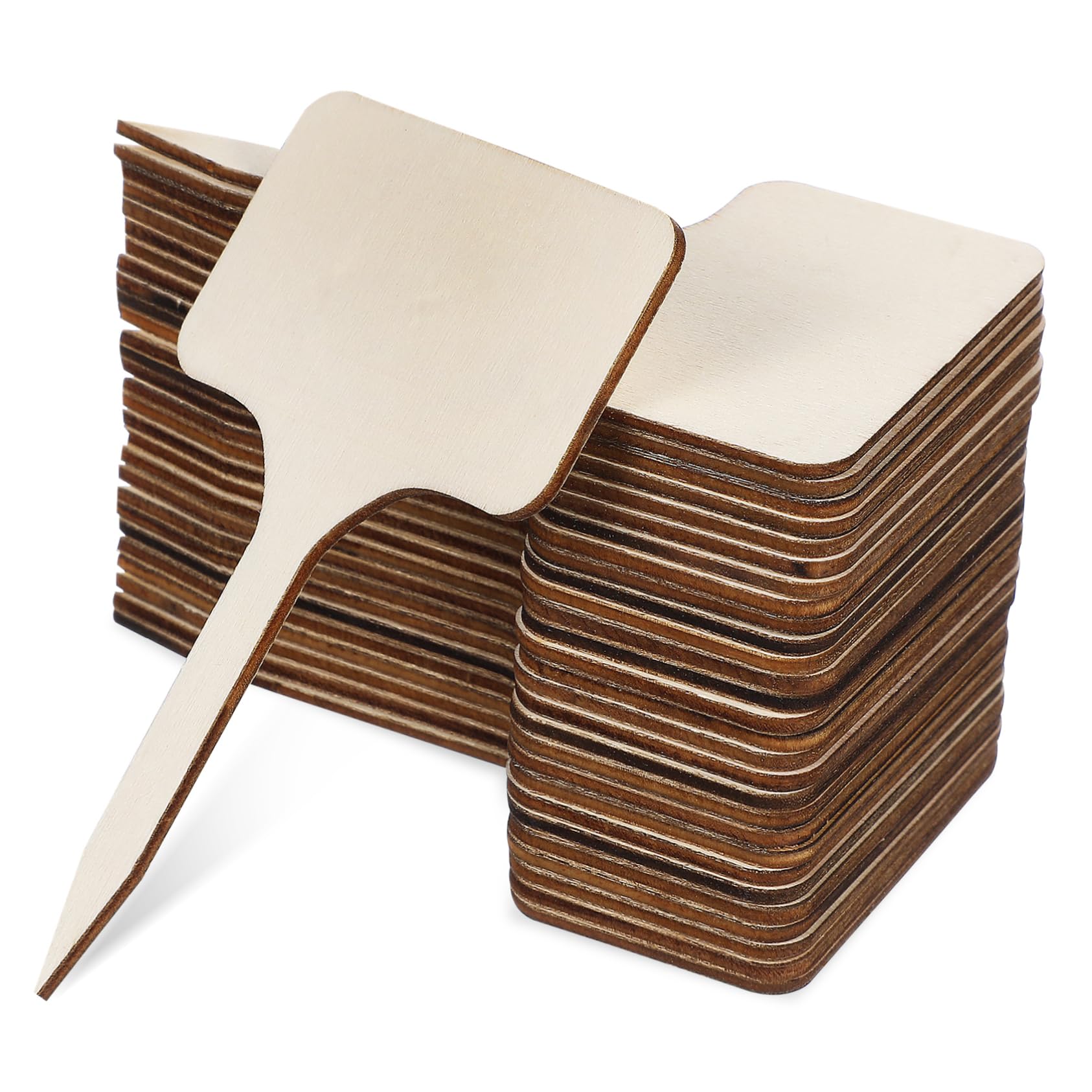 POPETPOP Lot De 4 Étiquettes De Plantes De Jardin En Bois Pour Marqueurs De Plantes D'extérieur 50 Pièces X 4
