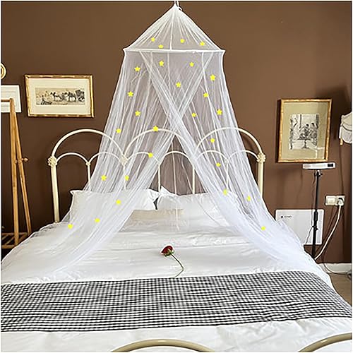 Toldo de red para cama de princesa, cúpula redonda, toldo para cama, mosquitero para niños, blanco, S