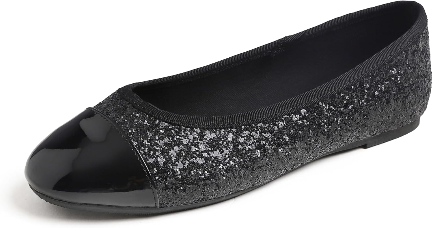 Black Glitter Toe Cap