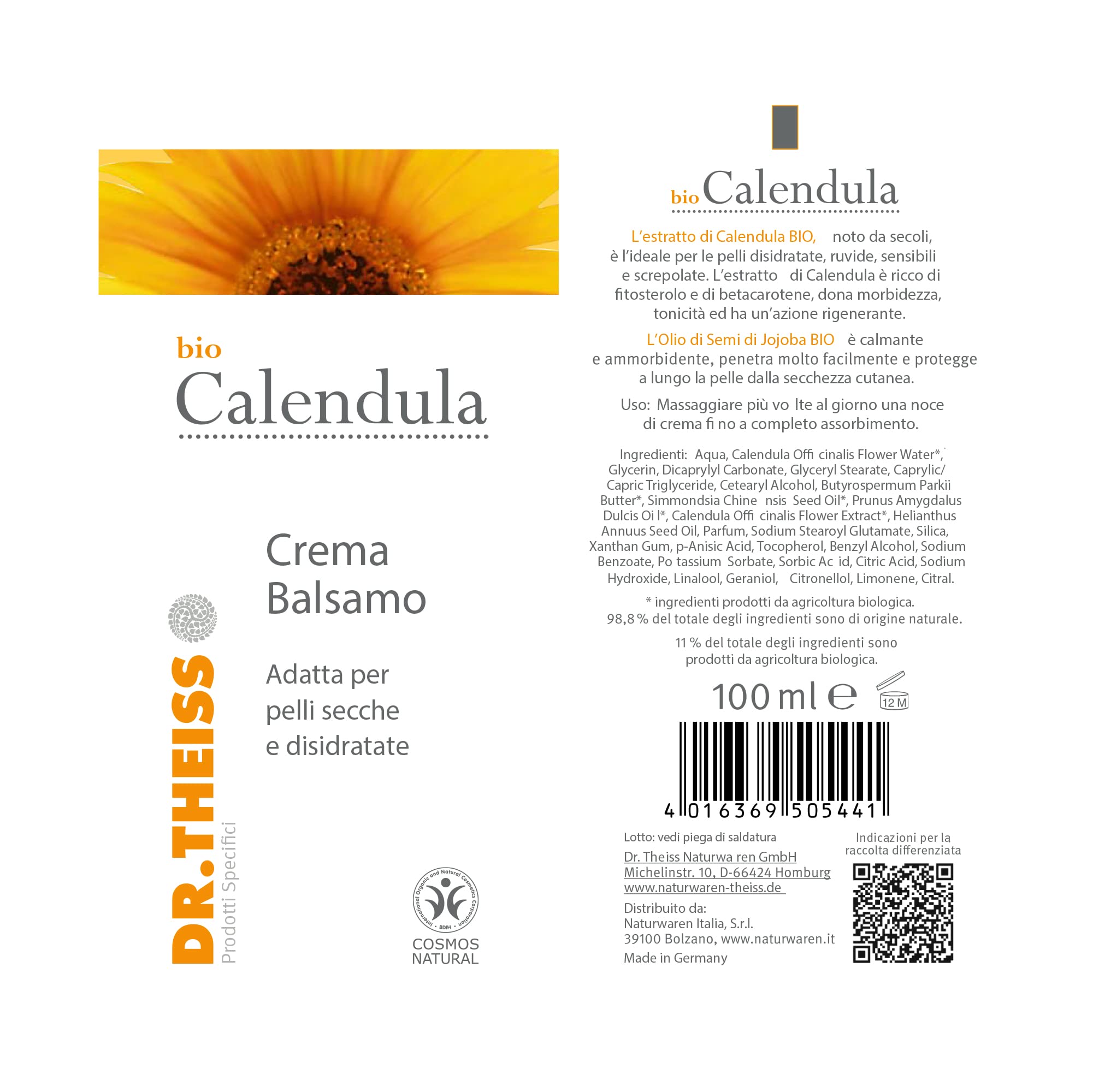 Dr Theiss Bio Calendula Crema Balsamo 100ml