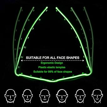 LED Glasses, Light up Glasses, 4-Speed Adjustment Luminous Sunglasses for Cosplay, Halloween, Bar Club Party