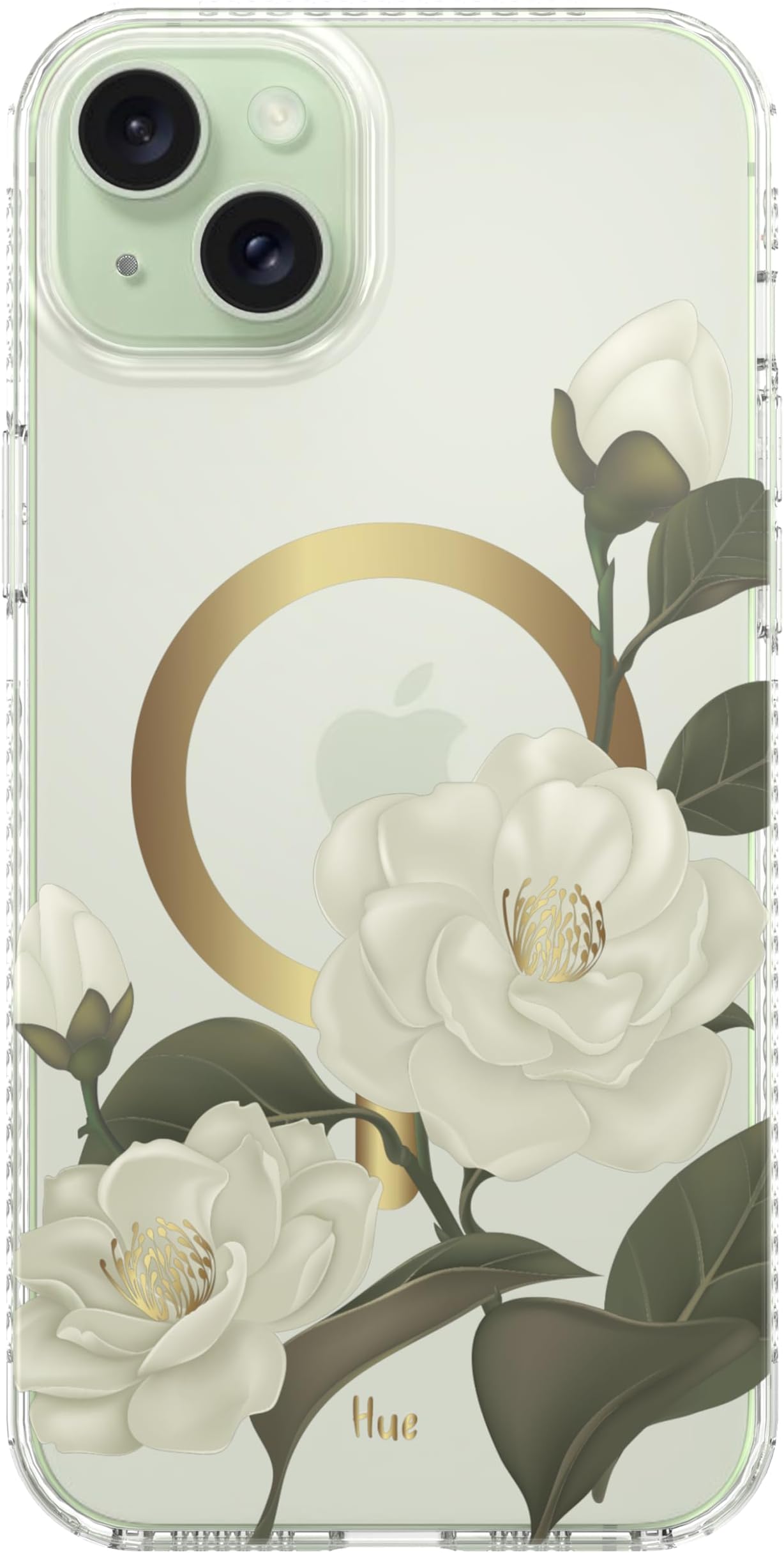 LONLI Hue - for iPhone 15 Case [Compatible with Magsafe] - Camellia Phone Case - [360° Shock-Absorbent Bumper] - Cute, Unique and Aesthetic Phone Cover for Girls and Women
