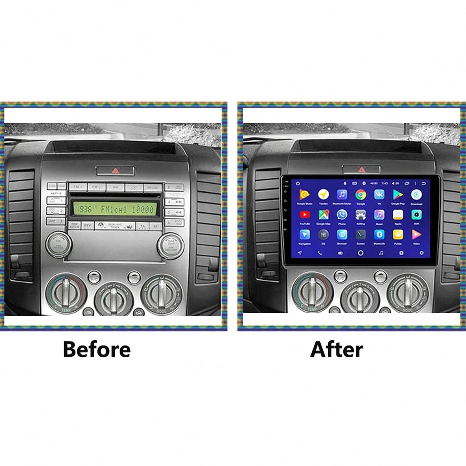 Autoradio 2 Din Bluetooth per Ford Escape Kuga 2013-2016 Wireless Carplay Android Auto Stereo Auto Bluetooth Ips con Pantalla Táctil con Gps Navigatore/Swc/Mirror, 8 Nucleo 8G+256G