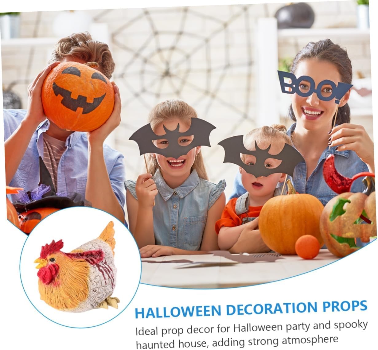 Amosfun Halloween Simulation Hen Decoration Realistic Tricky Props for Spooky Parties Eye-catching Creepy Decor for Halloween Carnivals and Costume Events Design Fine Craftsmanship