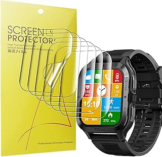 Lamshaw Compatible for KOSPET Tank M2 Screen Protector, [6 Pack] Full Coverage TPU Clear Film Compatible for KOSPET Tank M2 1.85" Smart Watch