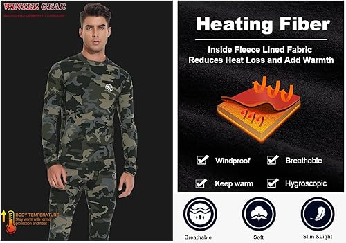 Miniatura 5 de Conjunto de ropa interior térmica para hombre, capa base de compresión deportiva, pantalones largos con forro polar, equipo de invierno, correr,