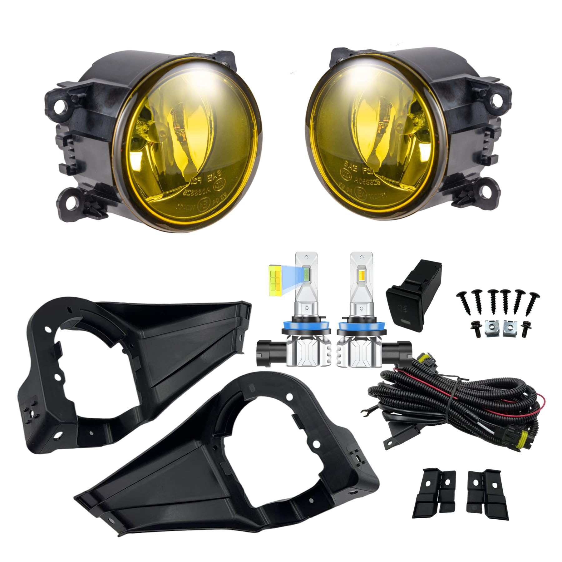 Amazon | CJWUHAO スズキ ジムニー JB64 JB74 フォグランプ イエロー