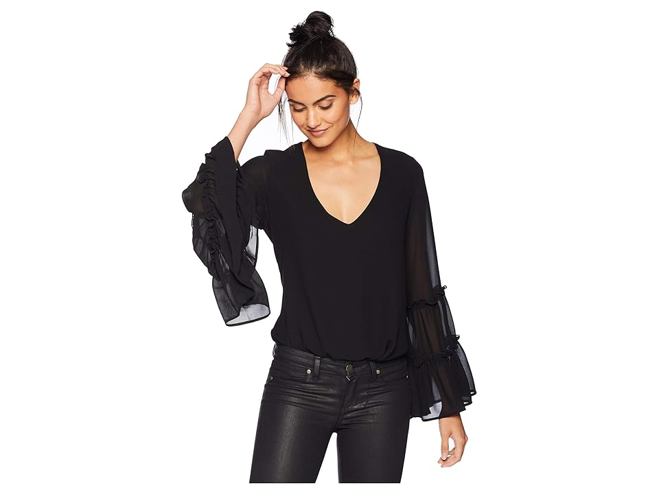 

Show Me Your Mumu Nicolette Top (Black Chiffon) Women's Clothing