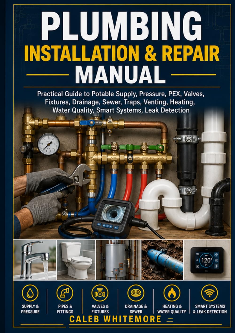Plumbing Installation & Repair Manual: Practical Guide to Potable Supply, Pressure, PEX, Valves, Fixtures, Drainage, Sewer, Traps, Venting, Heating, Water Quality, Smart Systems, Leak Detection