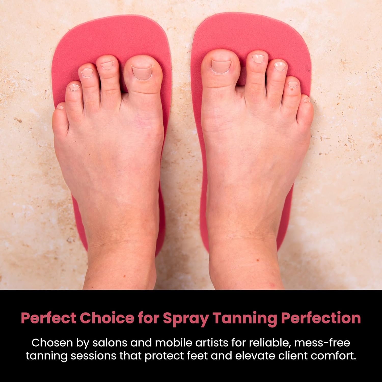 CHNELSS 60Pairs Professional Spray Tan Feet Pads - Disposable Foam Feet Protectors for Tanning Salon Hygienic & Comfortable Feet for Spray Tanning - Spray Tan Foot Covers for Tanning Tent(Pink)