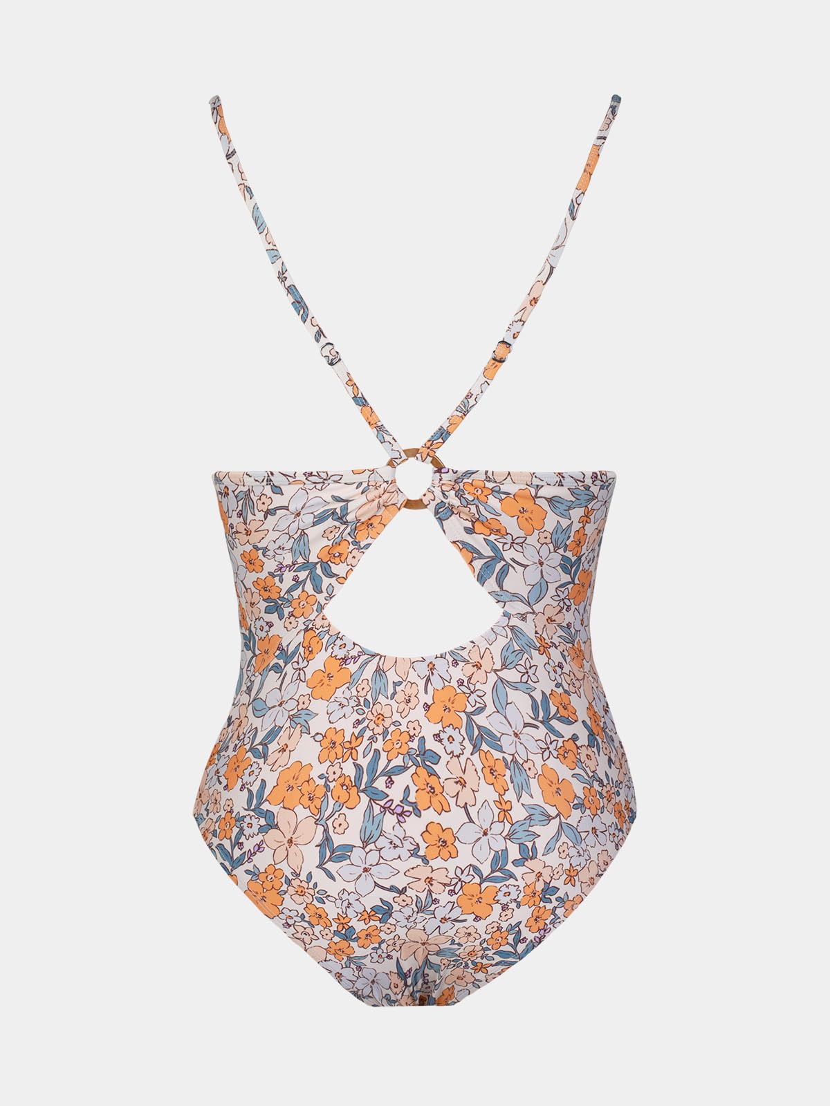 CUPSHE Trajes de baño de una pieza para mujer, con cuello en V, control de abdomen, tirantes ajustables, anillo en O