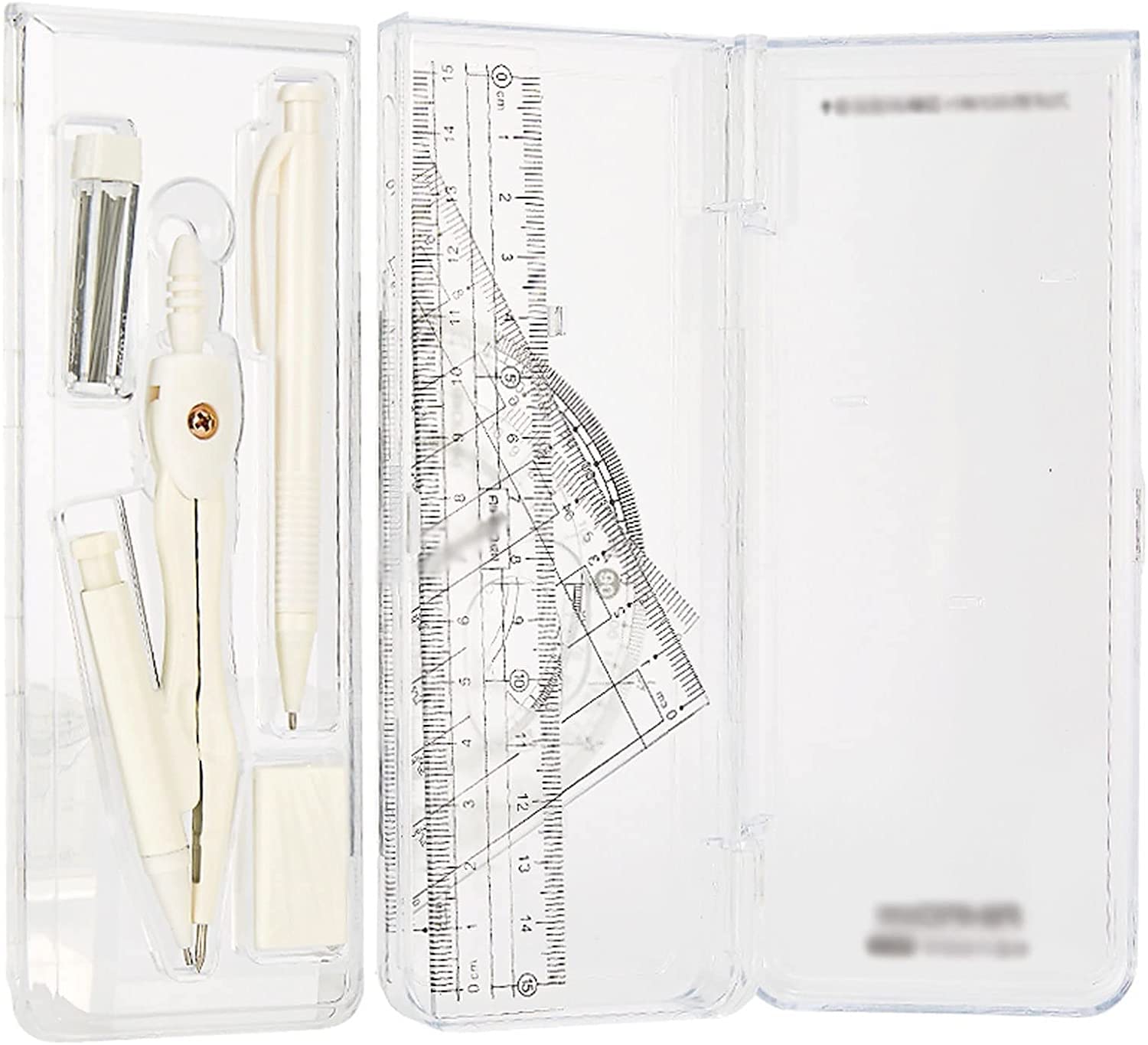 Set di compassi Set di 8 Pezzi di Forniture per Studenti con righelli, goniometro, Compasso, Gomma, ricariche di Mina, Matita per Disegno e Disegno, Set di Geometria(B)