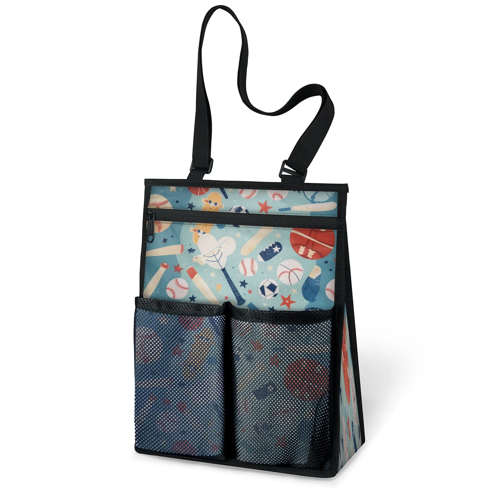 Ourtheme Cute Sports Theme Portable Shower Bag for Travel Gym Camp Beach Tote Shower Caddy Bags Hanging Toiletry