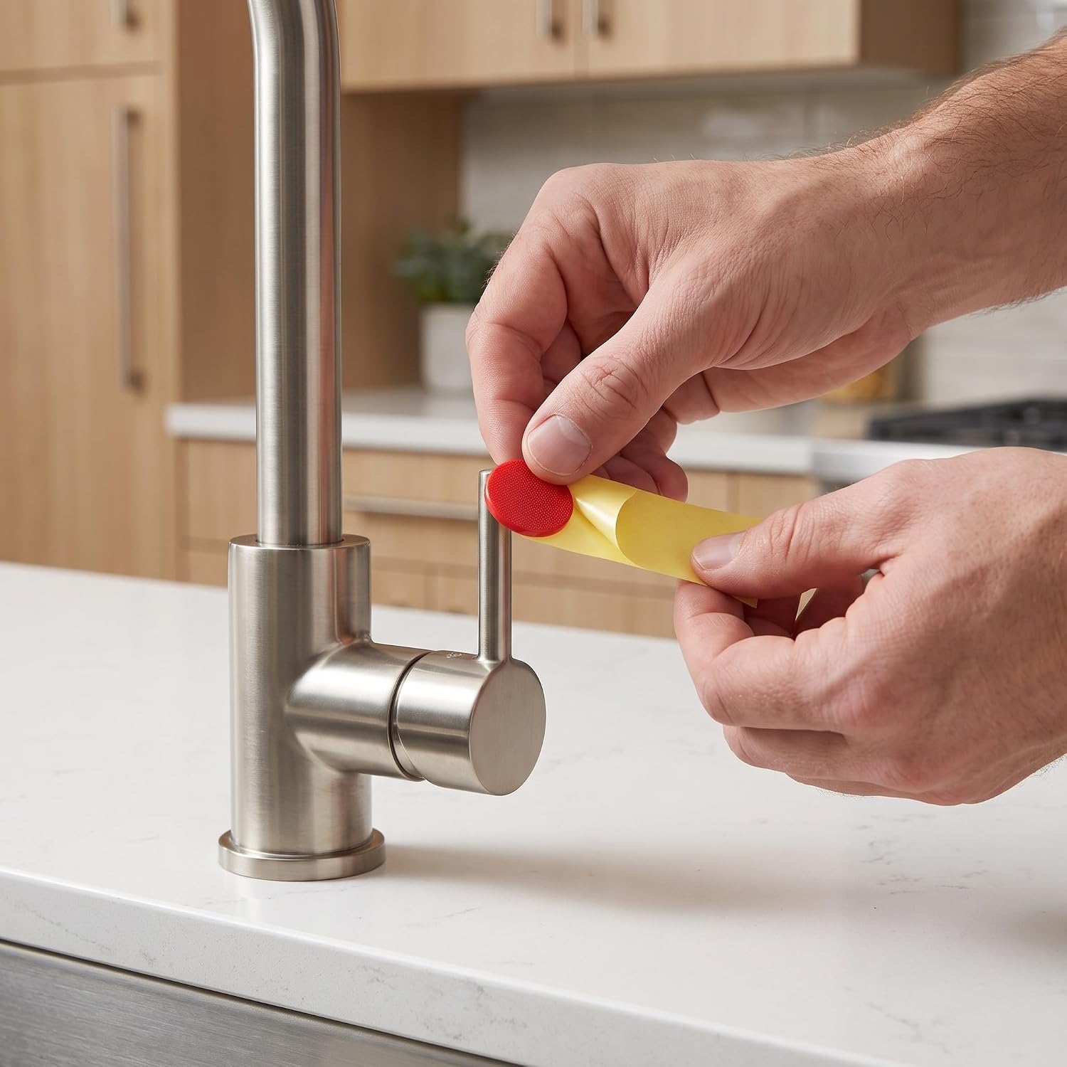 Ipetboom 40pcs Hot and Cold Faucet Buttons - Water Temperature Indicators - Hot Cold Water Markers - Handle Index Buttons Caps for Kitchen Bathroom Sink