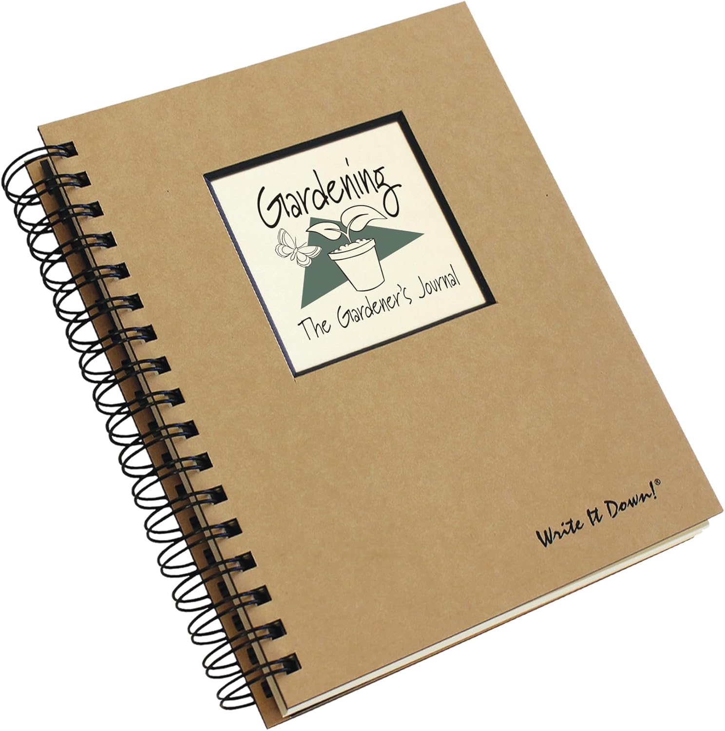 Write it Down series by Journals Unlimited, Guided Journal, Gardening, The Gardener's Journal, Full-size 7.5"x 9", Kraft Hard Cover, Made in USA