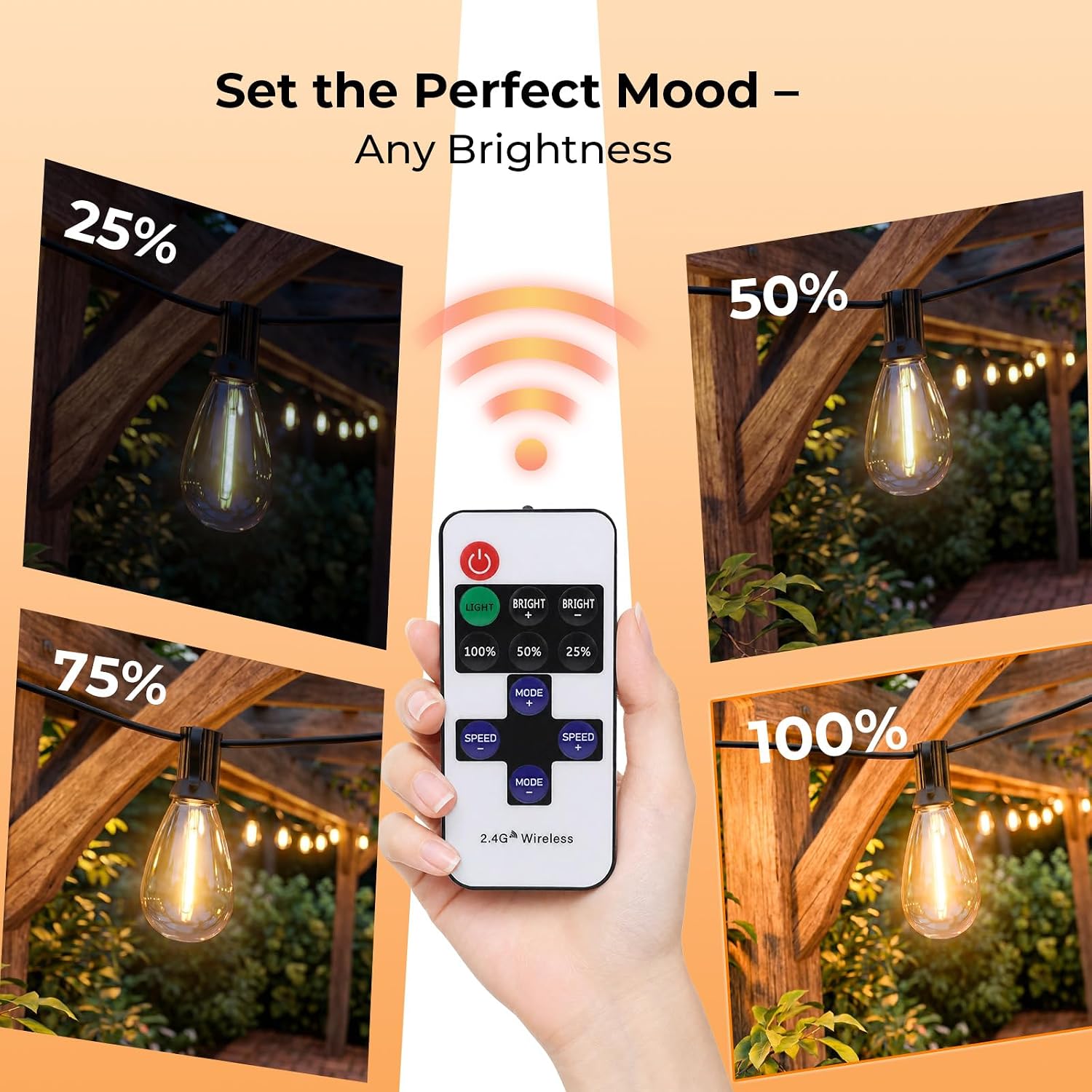25FT String Lights Waterproof, LED Outdoor Lights with Remote APP Control image 3