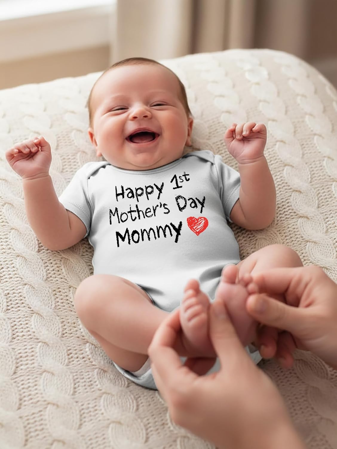 Tstars First Mother's Day Infant Bodysuit - Cute Newborn Outfit Gift for Mom from Baby Boy or Girl