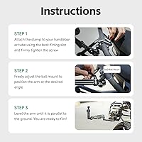Vista 6 de MOVMAX - Soporte estabilizador para manillar de motocicleta con brazo de cuchilla, amortiguador de montaje de abrazadera para DJI Osmo Pocket 3