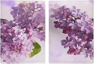 Lilac Flowers Passport Holder for Adult Leather Passport Cover Portable Passport Wallet Fashion Travel Document Organizer Exquisite Passport Protector Credit Card Holder