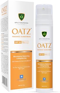 APPLE THERAPEUTICS Oatz Radiance Face Sunscreen SPF 50 PA++++ 50g | Gel Based for Acne Oily & Sensitive Skin | Hyaluronic ... Price In India