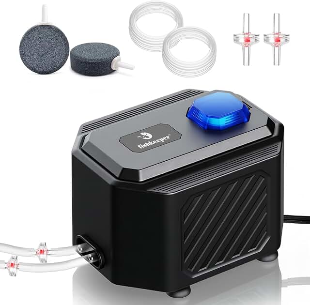 fishkeeper Whisper-Quiet Aquarium Air Pump