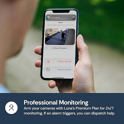 Miniatura 8 de Luna - Cámaras con cable AI 2K para seguridad del hogar, exteriorinterior, Wi-Fi de 2.4 GHZ, alertas inteligentes, visión nocturna a color,