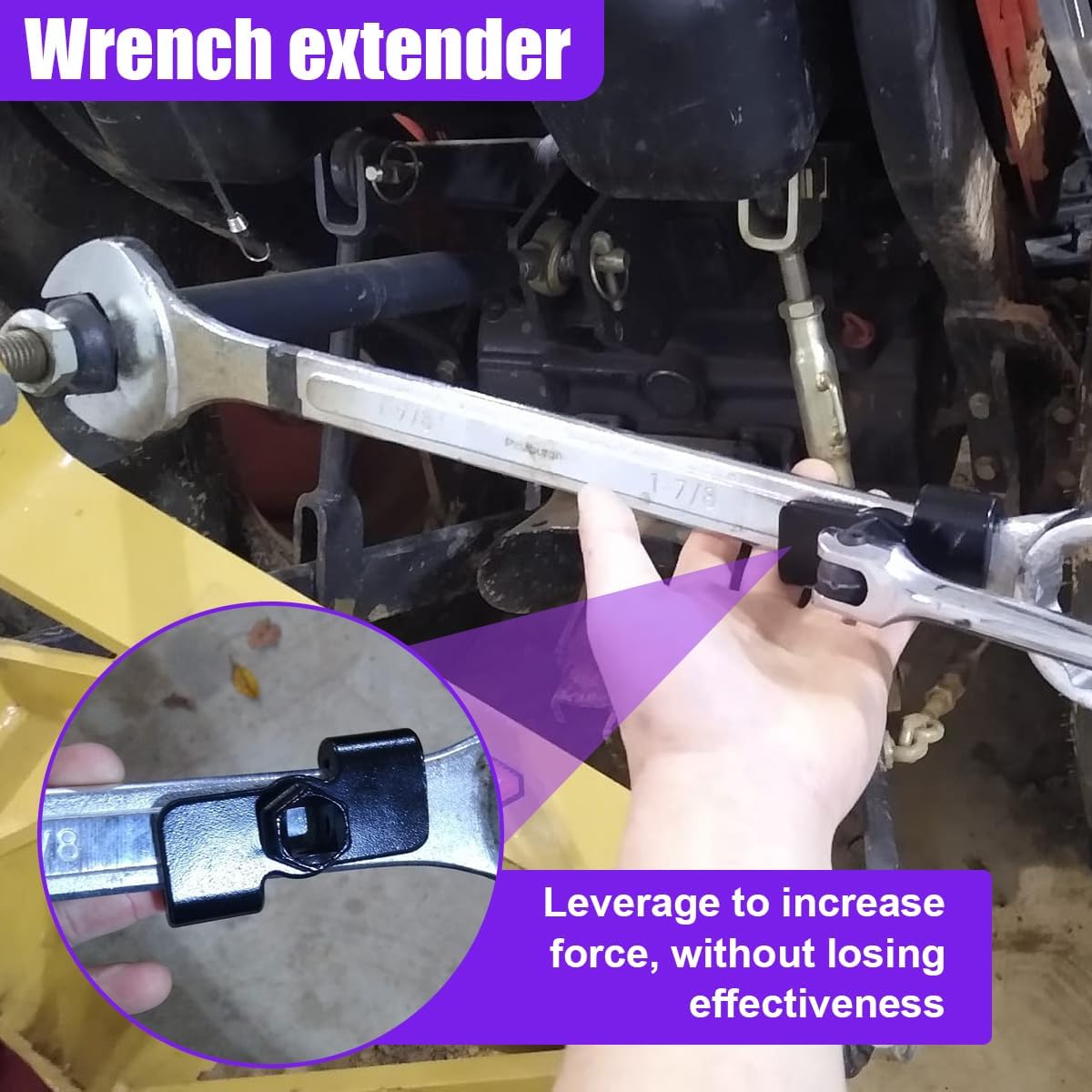 Wrench Extender Tool, 1/2" Drive & 21mm Hex Drive Torque Spanner Tool, Automotive Repair Conversion Adapter for Stubborn Nuts, Bolts (Black)