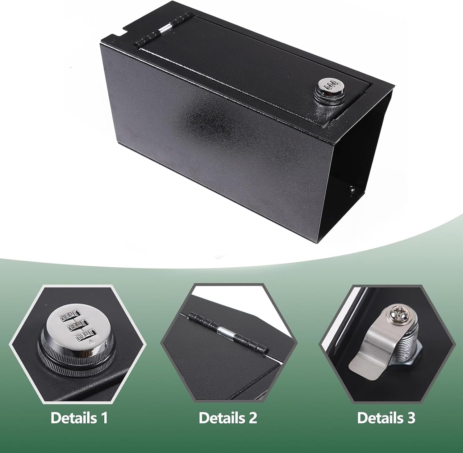 Car Center Console Safe Lockbox Insert Lock Vault Box Extra Storage Compatible with Toyota Tundra 2014-2021 Pickup Trucks Car Safety Security Anti-Theft Locking Device (Style B)