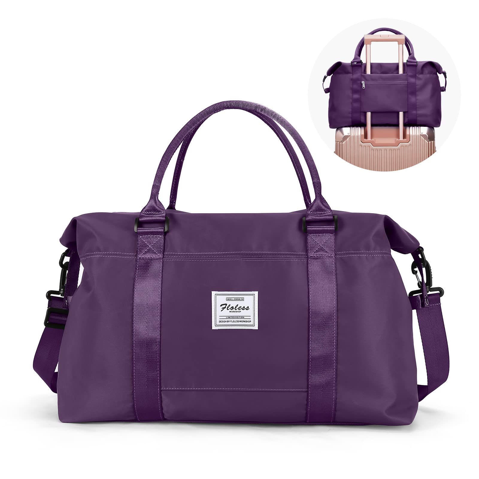 Weekender Bags for Women,Travel Duffel Bag,Overnight Carry On Personal Item Bag with Wet Pocket & Trolley Sleeve,Gym Bag