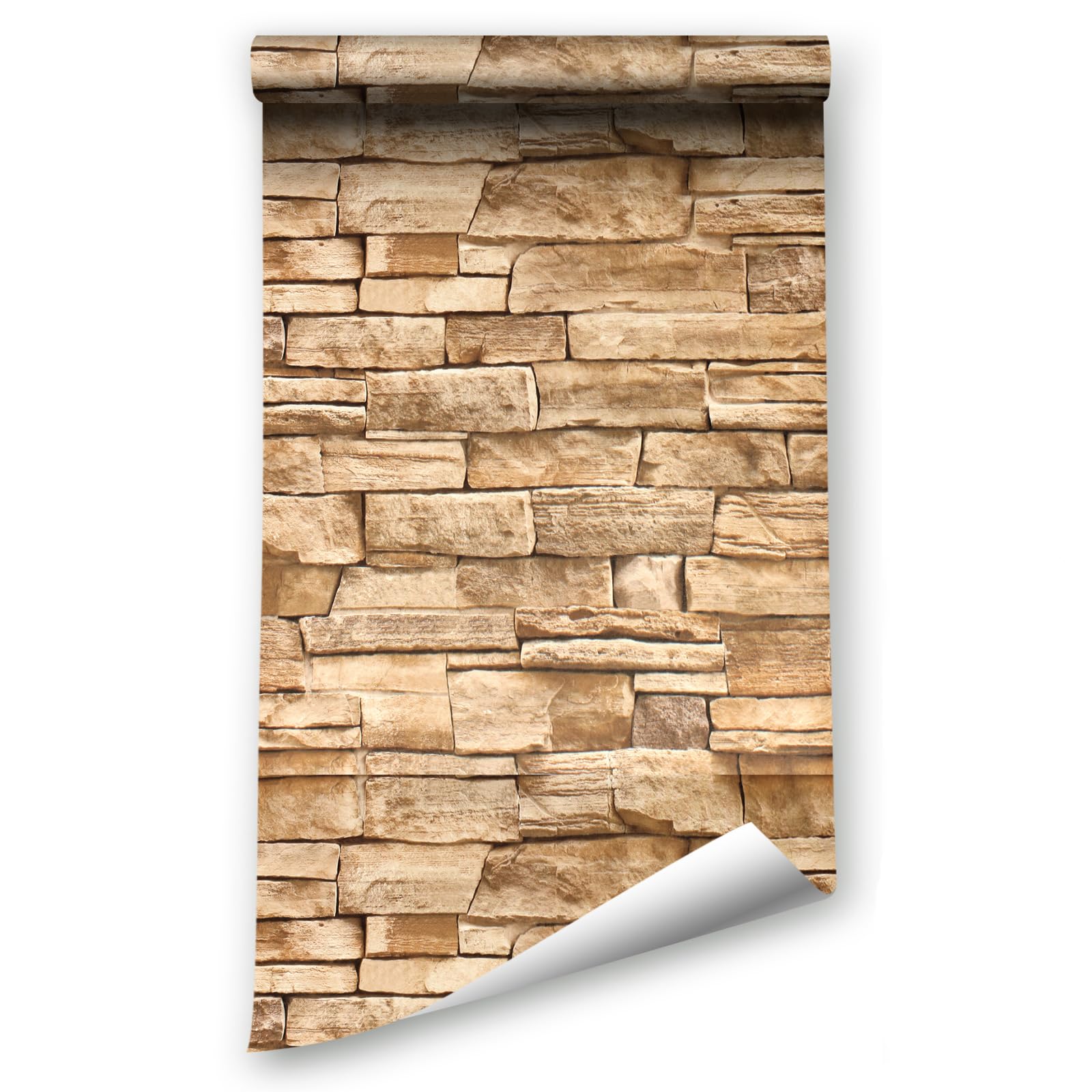 Papier peint brique auto-adhésif 44.5x800cm vinyle étanche pour mur