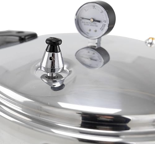 Miniatura 4 de NESCO Recipiente de presión manual de 16.9 cuartos de galón, olla a presión con indicador de presión, tapa de bloqueo y protector de bloqueo